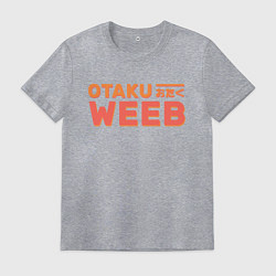 Футболка хлопковая мужская Otaku weeb, цвет: меланж