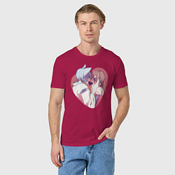 Футболка хлопковая мужская Tomoe and Nanami KIss, цвет: маджента — фото 2