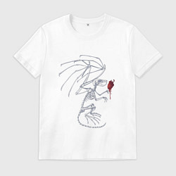 Футболка хлопковая мужская Скелет крылатой крысы, цвет: белый
