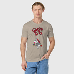Футболка хлопковая мужская Green Day Unicorn, цвет: миндальный — фото 2