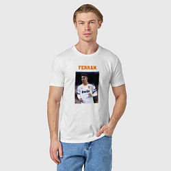 Футболка хлопковая мужская Ферран Торрес Ferran Torres, цвет: белый — фото 2
