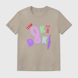 Футболка хлопковая мужская NOT OKI Doki Doki Literature Club Z, цвет: миндальный