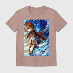 Футболка хлопковая мужская Tartaglia, цвет: пыльно-розовый