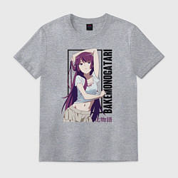 Футболка хлопковая мужская Bakemonogatari, цвет: меланж