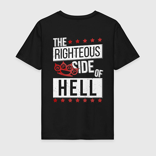 Мужская футболка The wrong side of hell / Черный – фото 2
