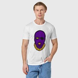 Футболка хлопковая мужская DaBaby Purple Mask, цвет: белый — фото 2