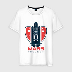 Футболка хлопковая мужская Mars Project, цвет: белый