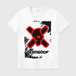 Футболка хлопковая мужская Deathloop - Краска, цвет: белый