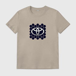 Футболка хлопковая мужская Toyota - Honeycomb, цвет: миндальный