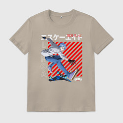 Футболка хлопковая мужская SK8 the Infinity Langa Hasegawa, цвет: миндальный