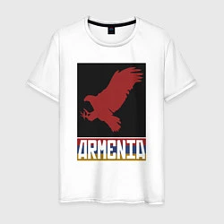 Футболка хлопковая мужская Орёл - Армения, цвет: белый