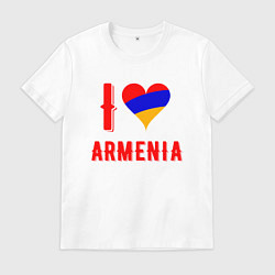 Футболка хлопковая мужская I Love Armenia, цвет: белый