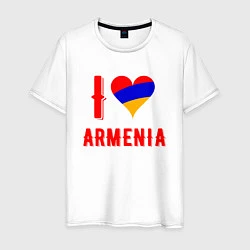 Футболка хлопковая мужская I Love Armenia, цвет: белый