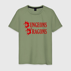 Футболка хлопковая мужская Dungeons and Dragons Драконы, цвет: авокадо