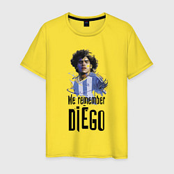 Футболка хлопковая мужская Диего Марадона Аргентина, цвет: желтый