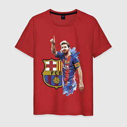Футболка хлопковая мужская Lionel Messi Barcelona Argentina!, цвет: красный