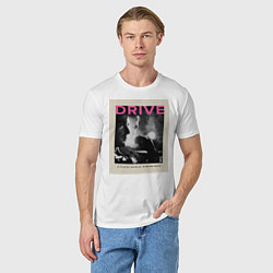 Футболка хлопковая мужская Drive, цвет: белый — фото 2