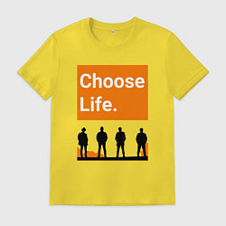 Футболка хлопковая мужская Choose Life, цвет: желтый
