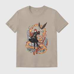 Футболка хлопковая мужская Дилюк в деле, цвет: миндальный