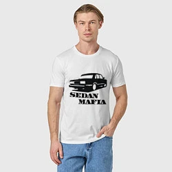 Футболка хлопковая мужская SEDAN MAFIA, цвет: белый — фото 2