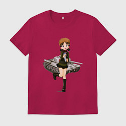 Футболка хлопковая мужская ТАНКИСТКА, цвет: маджента