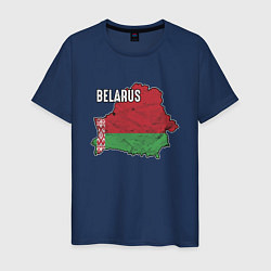 Футболка хлопковая мужская Belarus Map, цвет: тёмно-синий