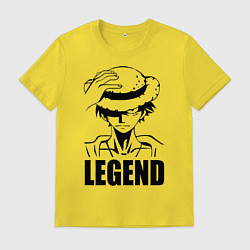 Футболка хлопковая мужская Луффи Легенда One Piece, цвет: желтый