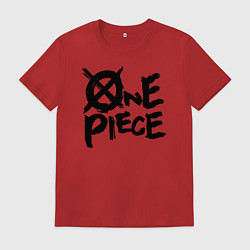 Футболка хлопковая мужская One Piece Большой куш лого, цвет: красный