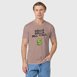 Футболка хлопковая мужская Dolla Bill Yall, цвет: пыльно-розовый — фото 2