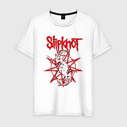 Футболка хлопковая мужская Slipknot Slip Goats Art, цвет: белый