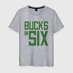 Футболка хлопковая мужская Bucks In Six, цвет: меланж