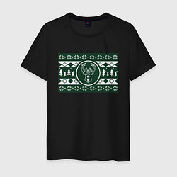 Футболка хлопковая мужская Bucks Flag, цвет: черный