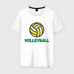 Футболка хлопковая мужская Game Volleyball, цвет: белый