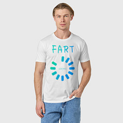 Футболка хлопковая мужская FART Loading Пердеж, загрузка, цвет: белый — фото 2