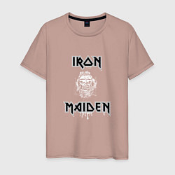 Футболка хлопковая мужская IRON MAIDEN АЙРОН МЕЙДЕН Z, цвет: пыльно-розовый
