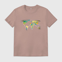 Футболка хлопковая мужская World Cat, цвет: пыльно-розовый