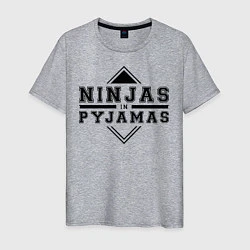 Футболка хлопковая мужская Ninjas In Pyjamas, цвет: меланж