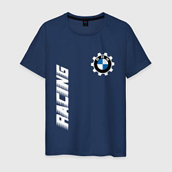 Футболка хлопковая мужская БМВ - Pro Racing, цвет: тёмно-синий