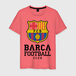 Футболка хлопковая мужская Barcelona Football Club, цвет: коралловый