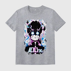 Футболка хлопковая мужская Моб Психо 100, цвет: меланж
