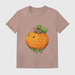 Футболка хлопковая мужская Недовольная тыква, цвет: пыльно-розовый