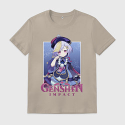 Футболка хлопковая мужская ЦИ ЦИ QI QI ГЕНШИН, цвет: миндальный