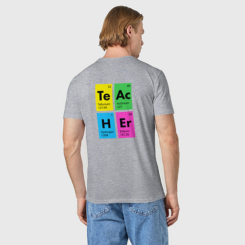 Мужская футболка Самый крутой учитель химии / Меланж – фото 4