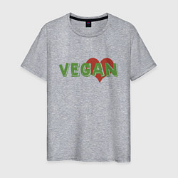 Футболка хлопковая мужская Vegan Love, цвет: меланж