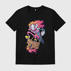 Футболка хлопковая мужская Клоун, цвет: черный