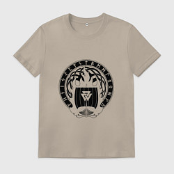 Футболка хлопковая мужская ВАЛЬКНУТ VALKNUT ДРАККАР Z, цвет: миндальный