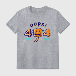 Футболка хлопковая мужская Oops cat, цвет: меланж