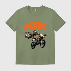 Футболка хлопковая мужская KTM МОТОКРОСС Z, цвет: авокадо