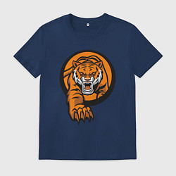 Футболка хлопковая мужская Жизнь Тигра, цвет: тёмно-синий