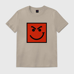 Футболка хлопковая мужская BON JOVI HAVE A NICE DAY SMILE LOGO, цвет: миндальный